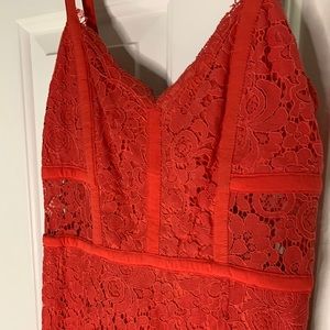 Express Red Lace Dress
